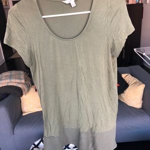 Military Green Flowy Shirt
